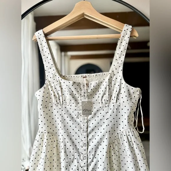 FREE PEOPLE | NEW Astrid polka dot mini dress | size large - Picture 6 of 7